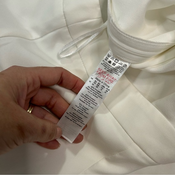 Prettylittlething NWT! Plus White Tailored Fitted Trousers Pant Size 18 - Picture 8 of 12